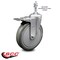 Service Caster 6 Inch Gray Polyurethane Swivel 3/8 Inch Stem Caster Set with Total Lock Brake SCC-TSTTL20S614-PPUB-381615-4 - alternate 4